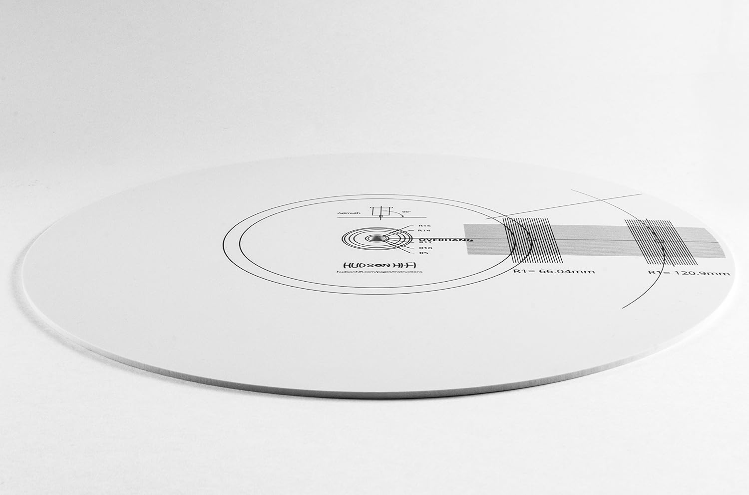 Hudson HiFi Turntable Cartridge Alignment Protractor Mat (SingleSided