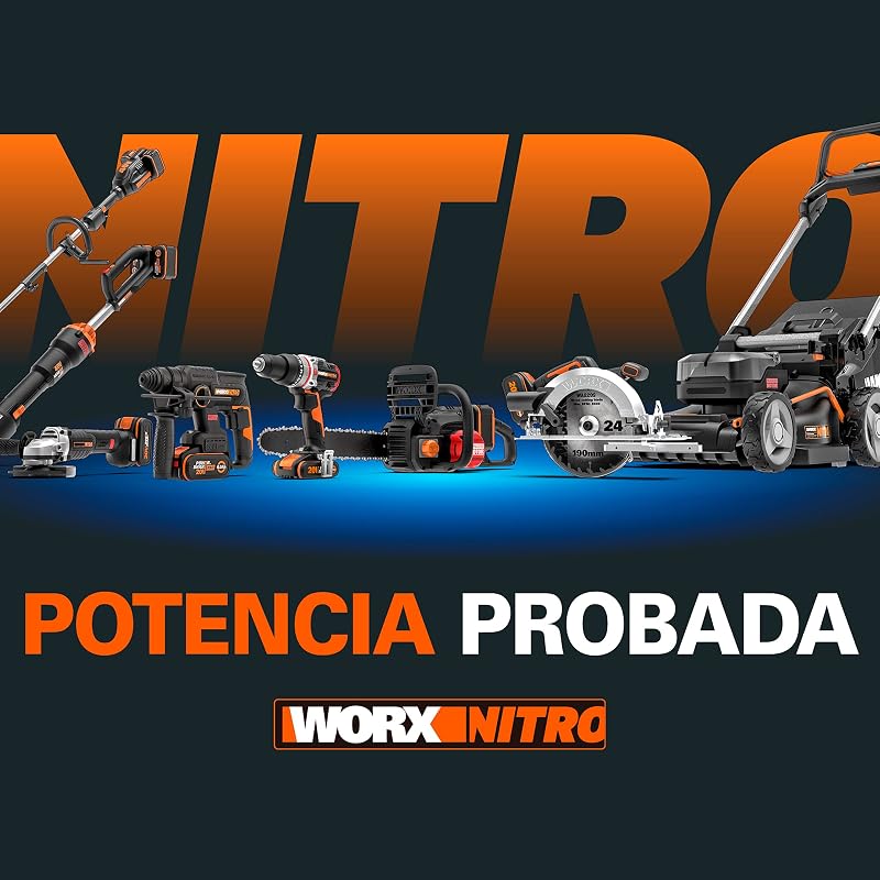 WX265 Atornillador de Impacto Nitro 20V Brushless 200Nm, 3 Velocidades, 2 Modos, 2 Baterías 2Ah, para Metal, Madera y Automoción