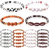 Tondiamo 24 Pcs Sports Party Favors Charm Bracelets for Team | Basketball, Baseball, Soccer, Football Clay Bead Ball Bracelets, for Sport Team Birthday Party Favor Gift, Goodie Bag Stuffer