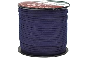 Mandala Crafts Faux Suede Cords Dark Navy Blue Leather Cords for Jewelry Making - 2.65mm Leather Laces Leather Strips Flat Vegan Leather Strings for Dream Catchers Supplies