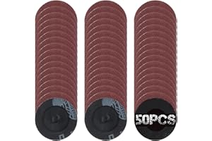 SPEEDWOX 50Pcs 2" 120 Grit Roll Lock Quick Change Discs Aluminum Oxide Coated Die Grinder Accessories Aluminum Oxide Sandpape