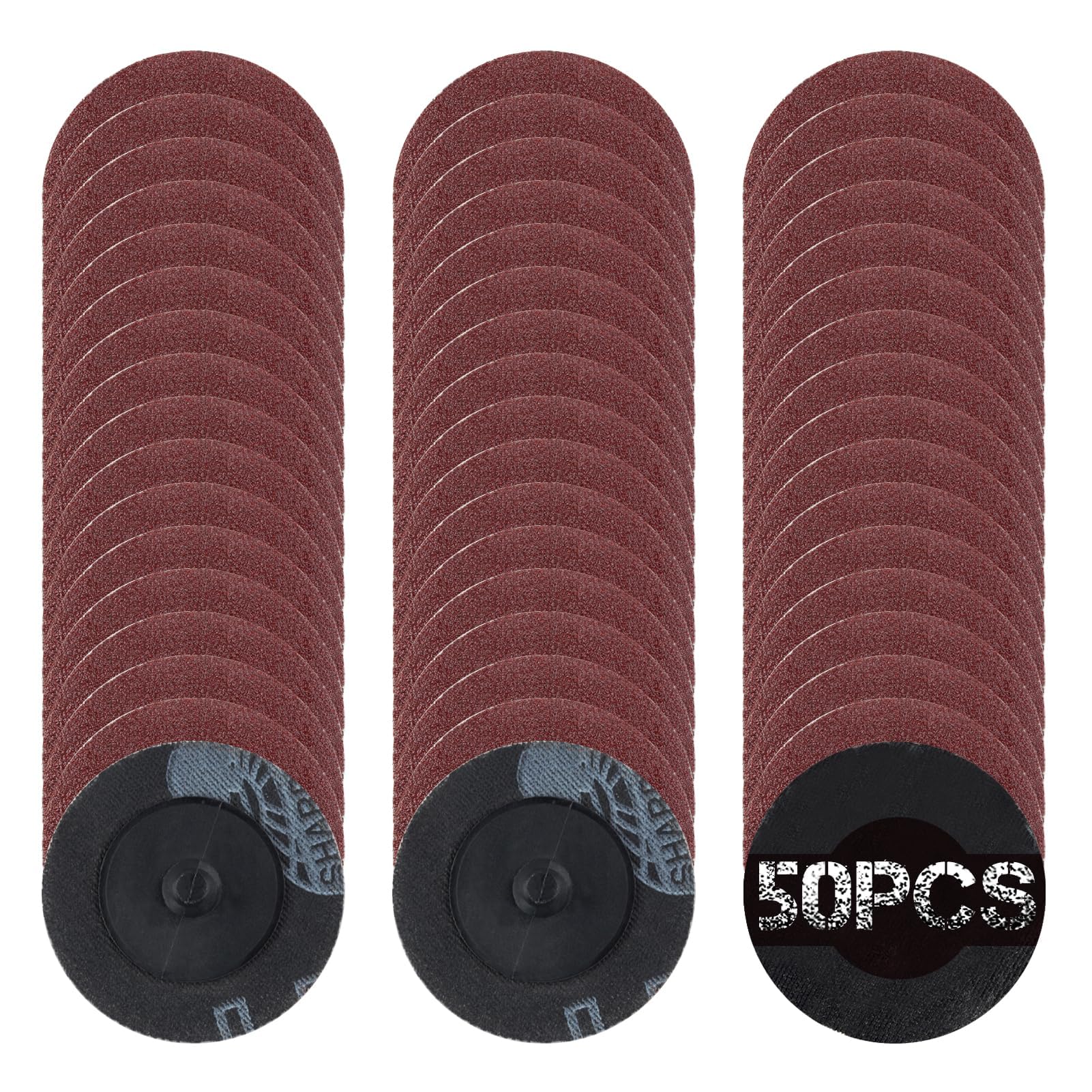 SPEEDWOX 50Pcs 2 Inch 120 Grit Aluminum Oxide Coated Die Grinder Accessories Roll Lock Sanding Discs