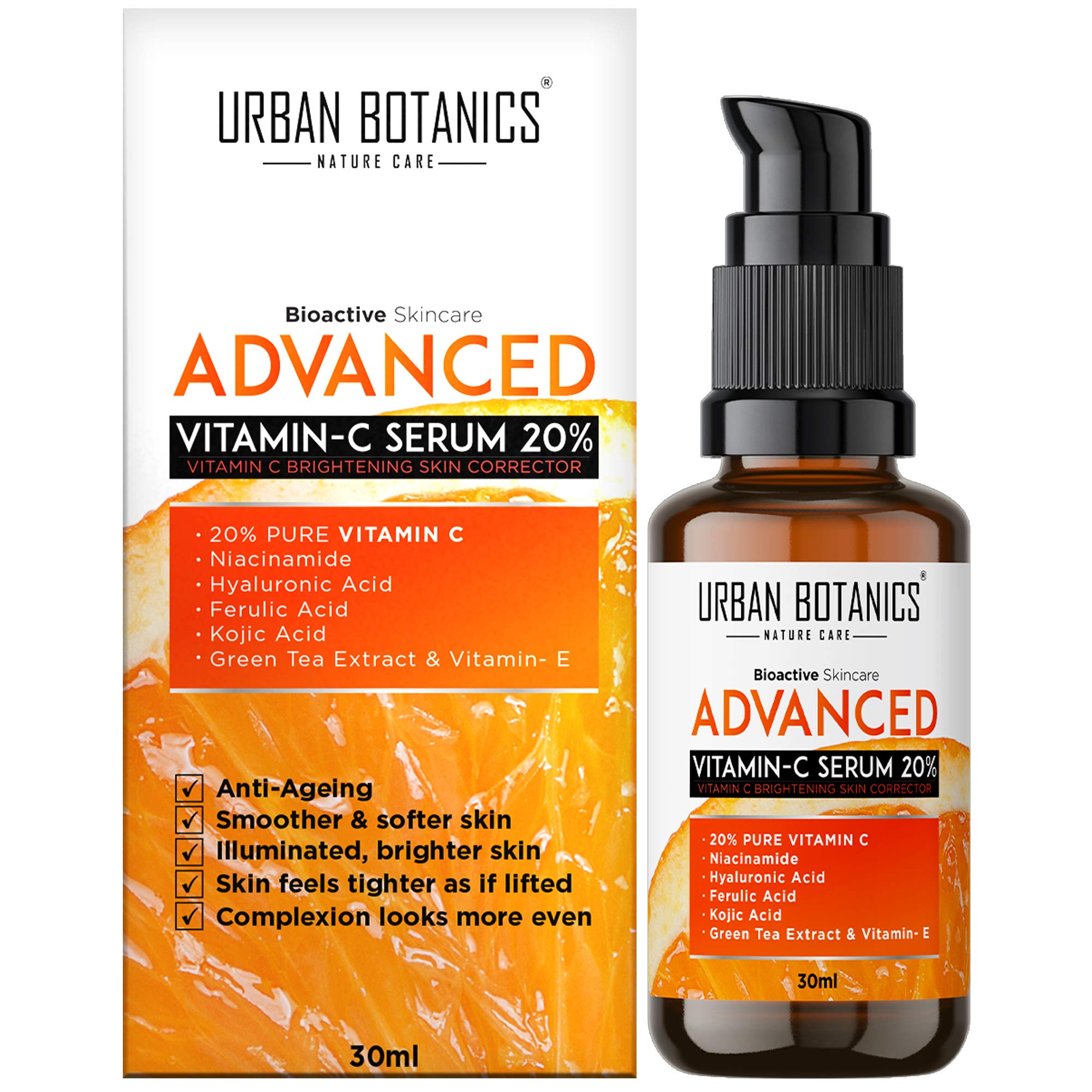 UrbanBotanics Advanced Vitamin C Face Serum 20 with Hyaluronic