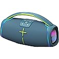 WorryFree Gadgets Hopestar H61 Portable Bluetooth Speaker with Carry Handle, 50W Stereo, Wireless Audio, IPX6 Waterproof, Colorful LED, for Party Outdoor/Indoor (Blue)