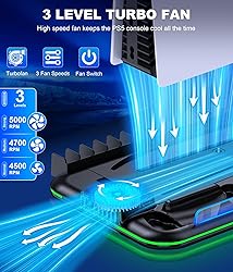 PS5/PS5 Slim Stand and Cooling Station with