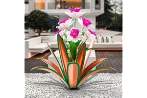 TOMBABY Huge Metal Agave Plants Outdoor Decoration Outdoor Garden Decorated with Flowers Mexican Yard Art Plant Garden Gift (red 1 Pack)