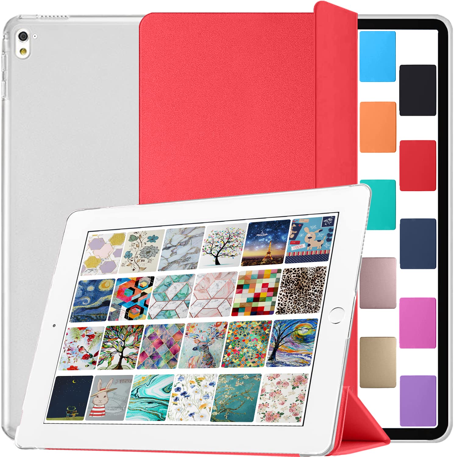DuraSafe Cases for iPad Pro 9.7 inch 2016 Case A1673 MLMP2B/A MM172B/A MLMN2B/A MLMQ2B/A A1674 A1675 MLMW2B/A MLMX2B/A MM192B/A MLMV2B/A MLN02B/A MLMY2B/A MLN12B/A MLPY2B/A - Red