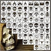 Small Stencils for Painting on Wood Burning Reusable 3 Inch Stencil | Ornament Paint Template Stencils for Wall Card Rock Wood Signs Coasters Canvas Home Decor (Skull)