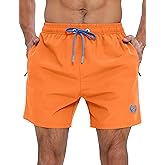 APTRO Mens Swim Trunks 5 inch Board Shorts Quick Dry Bathing Suits with Mesh Lining Beach Swim Shorts with Zipper Pockets