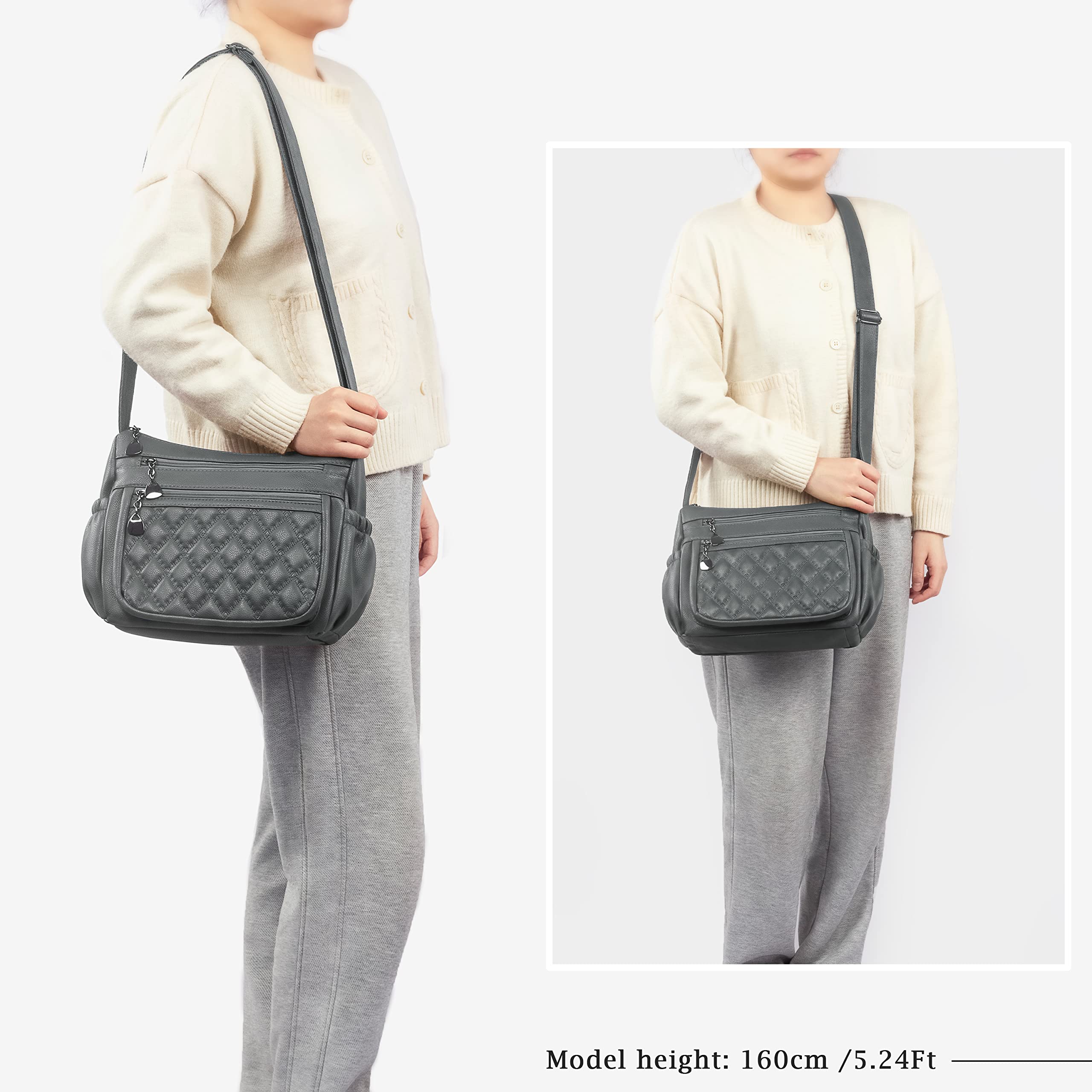 Crossbody Purse for Women Ladies Soft PU Leather Shoulder Bag Medium Roomy Handbag Fashion Tote Top Handle Satchel