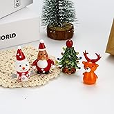 JFTOSALE 4PCS Mini Blown Glass Christmas Figurines Collectible Handmade Art Glass Christmas Figurines for Festival Decoration Xmas Gifts