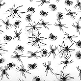 Civaner 120 Pcs Halloween Realistic Plastic Spiders 3 Sizes, Black | 20 Pcs 2', 40 Pcs 1.5', 60 Pcs 0.9', Realistic Mini Fake Spider Toys for Halloween Prank Prop Home Party Decor Spider Decor