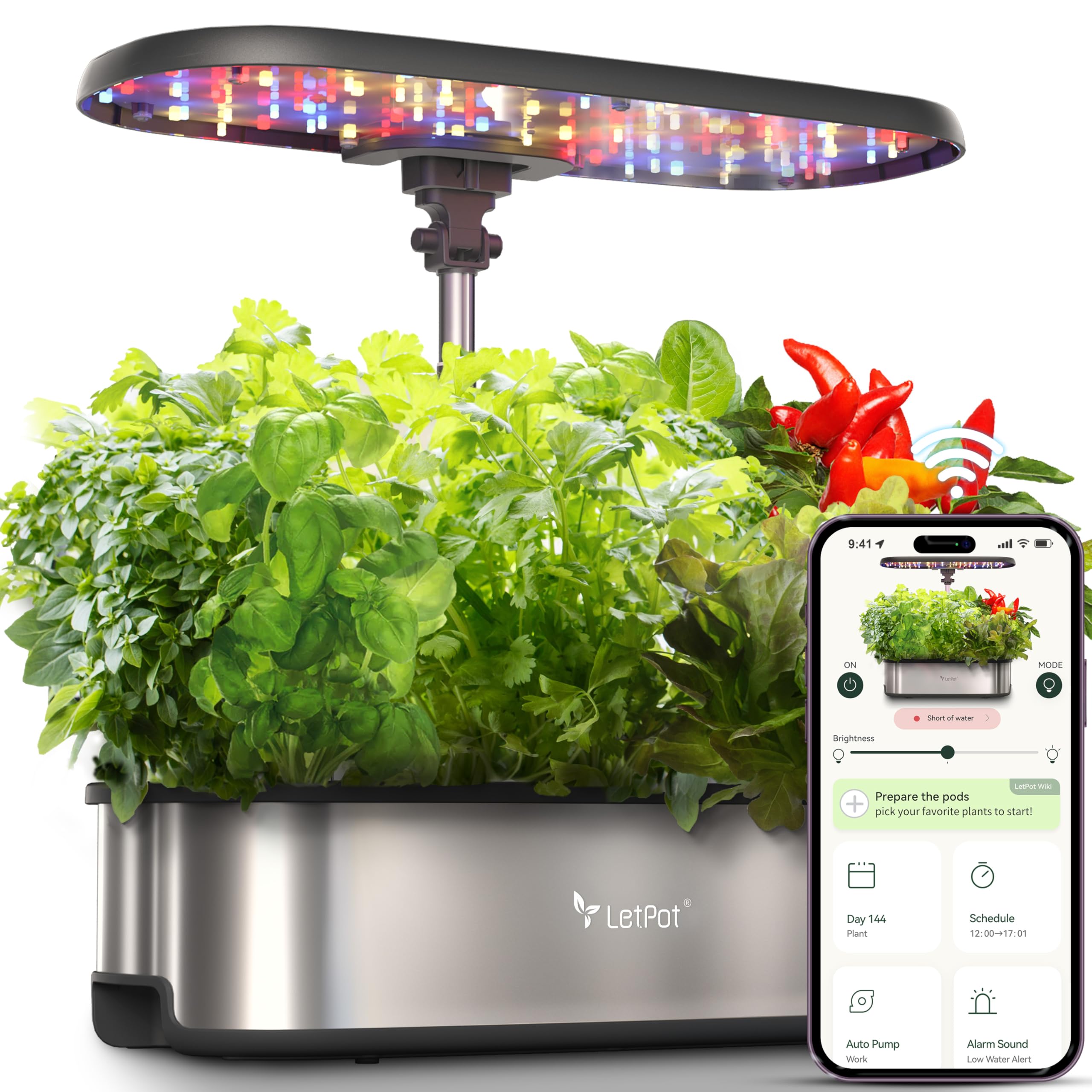 Photo 1 of LetPot LPH-SE Hydroponics Growing System, 12 Pods Smart Herb Garden Kit Indoor, Indoor Garden, APP & WiFi Controlled, with 24W Growing LED, 5.5L Water Tank, Pump System, Automatic Timer