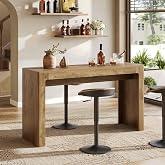 LITTLE TREE 63" Long Bar Table, Counter Height Pub Dining Table for 4-6, Modern Home Bar Unit, Rectangular High Top Table for Kitchen, Dining Room, Bistro, Balcony