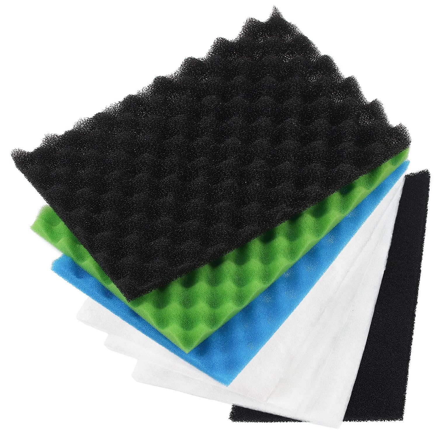 LTWHOME Value Pack of Aquarium DIY Foam Filter Pads Set Compatible with All Pond Solutions (Pack of 7)