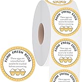 Farm Fresh Eggs Labels, 2 Inch Round Egg Stickers Self Adhesive Egg Packaging Stickers for Chicken, Quail, 600PCS Per Roll