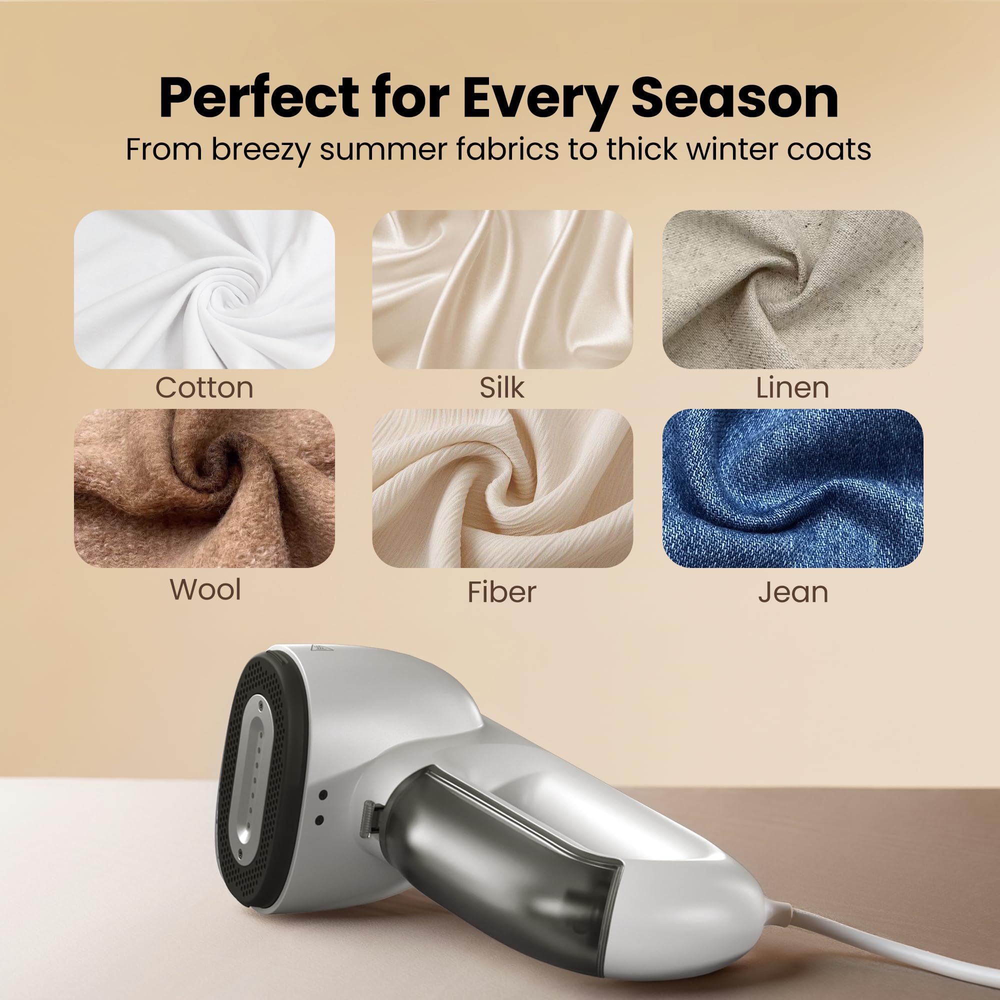 Neakasa Magic 1 Vacuum Steamer, Handheld Travel Garment Steamer for Clothes, 2300Pa Suction for Fabric Grip, Featuring Exclusive AirIron Technology (for 110-120V Use)