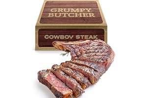DEN'S HOT DOGS Grumpy Butcher Monster Wagyu Beef Cowboy Steak (2.5-3.0 lb) - Dry Aged Ribeye Steak Bone in Meat Gift