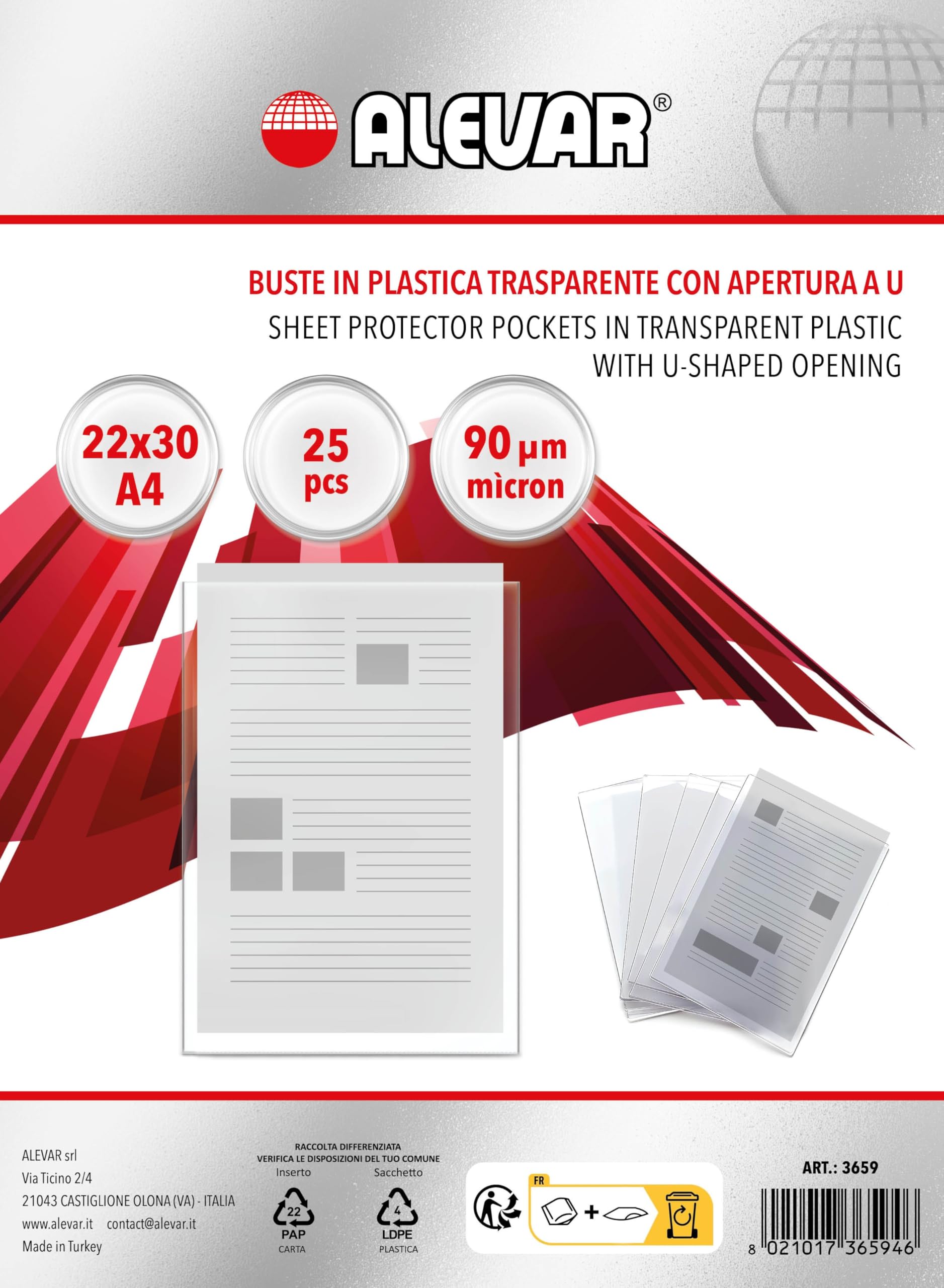 U-Shaped envelopes Format cm 22x30 Pack 25 Pcs.