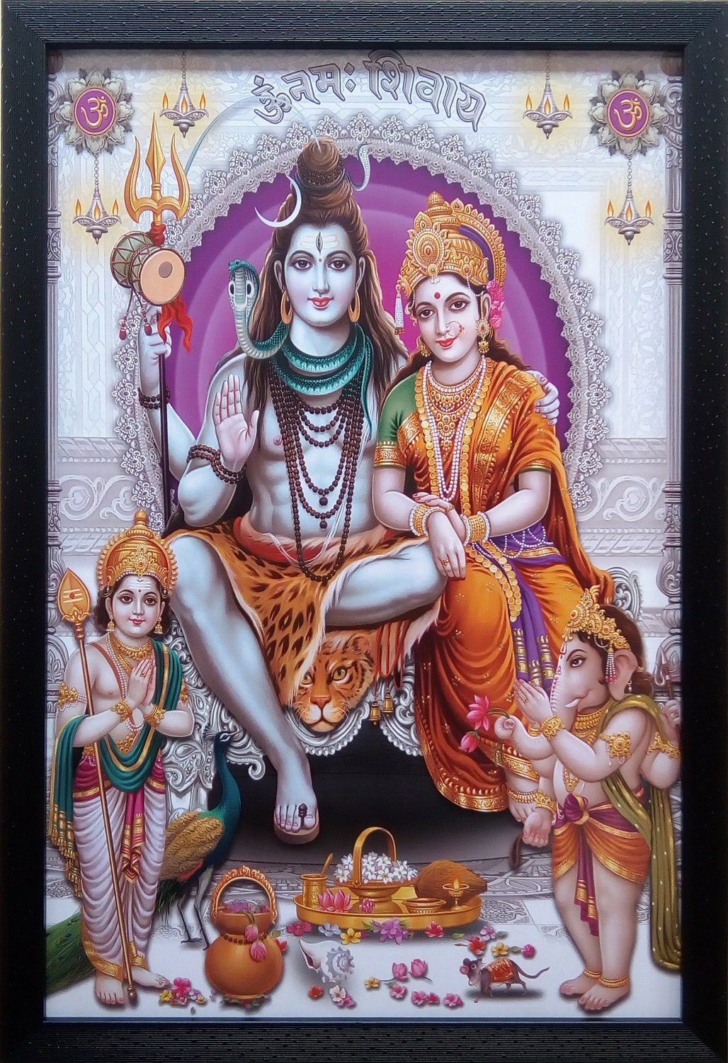 Buy Shree Handicraft Shiv Parivar/Shiv Parvati Photo Frame Wall Painting (32.5 cm x 47.5 cm x 1.