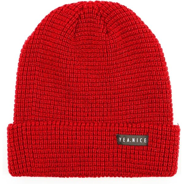 Yea.Nice Beanie Soft Acrylic Folded Waffle Weave Beanie Hat Cap