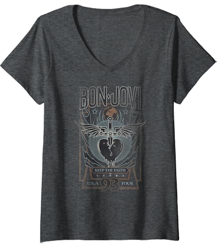 Amazon.com: Bon Jovi Keep The Faith T-Shirt : Clothing, Shoes