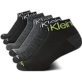 Calvin Klein Boys Quarter Socks - 6 Pack Comfort Stretch Cushioned Performance Athletic Ankle Socks for Boys