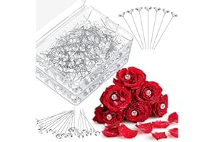 Yuxung 400 Pcs Diamond Pins Flower Pins for Bouquet Crystal Corsage Wedding Bouquet Diamonds Jewelry Rhinestones Floral Boutonnier Jewelry Accessories DIY Craft Decor (1.5 Inch)