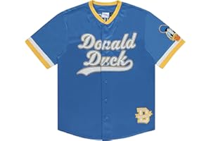 Disney Mickey Mouse Men's Baseball Jersey - Mens Classic Mickey Mouse, Donald Duck and Buzz Lightyear Baseball Jersey Shirt