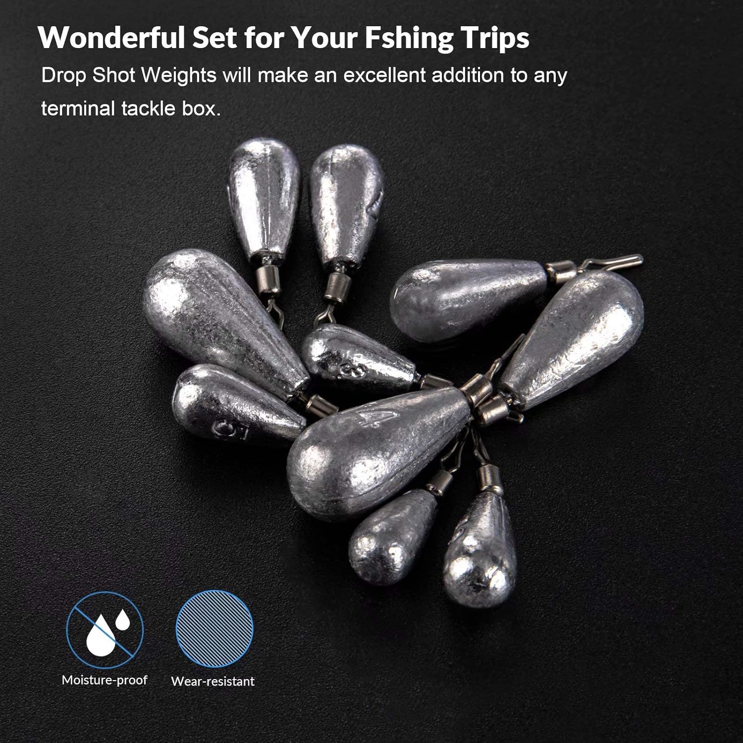 thkfish Fishing Weights Fishing Sinker Drop Shot Weights Fishing Weights Kit Drop Shot Rig Fishing Weights B-Waterdrop Shape 28pcs : Sports & Outdoors