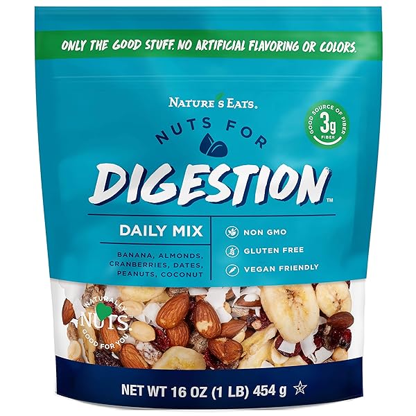 NATURE’S EATS NUTS FOR DIGESTION DAILY BANANA TRAIL MIX, 16 OUNCE