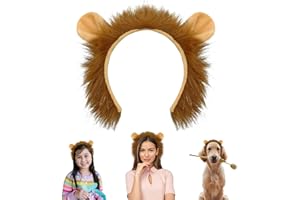 Beviliu Lion Ears Headband - High Realistic Lion Costume Headband for Adult Women Men, Animal Ears Hair Band for Halloween, Christmas, Party, Cosplay