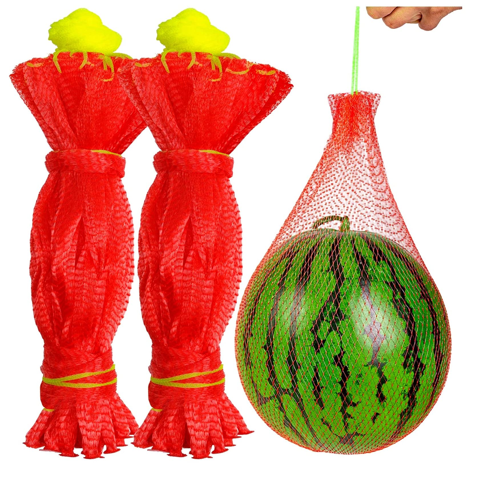 Melon Hammock Watermelon Nets, 18inch 100pcs Heavy Duty Watermelon Net for Garden Melon Net for Trellis Vertical Garden Growing, Honeydew Melon Nets with Drawstring(16-22lbs)