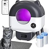 Self Cleaning Litter Box, MeowWhimsy Extra Large Automatic Litter Box Cleaning Robot S7 for Cats, Smart Safety Sensors-App Co