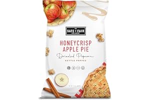 THE SAFE + FAIR FOOD COMPANY Safe + Fair Plant-Based Gourmet Apple Pie Flavored Popcorn,Safe + Fair Honeycrisp Apple Pie Drizzled Kettle Corn PopcornNon GMO, Plant Based Kettle Popped Corn (Honeycrisp Apple Pie, 7.5 oz