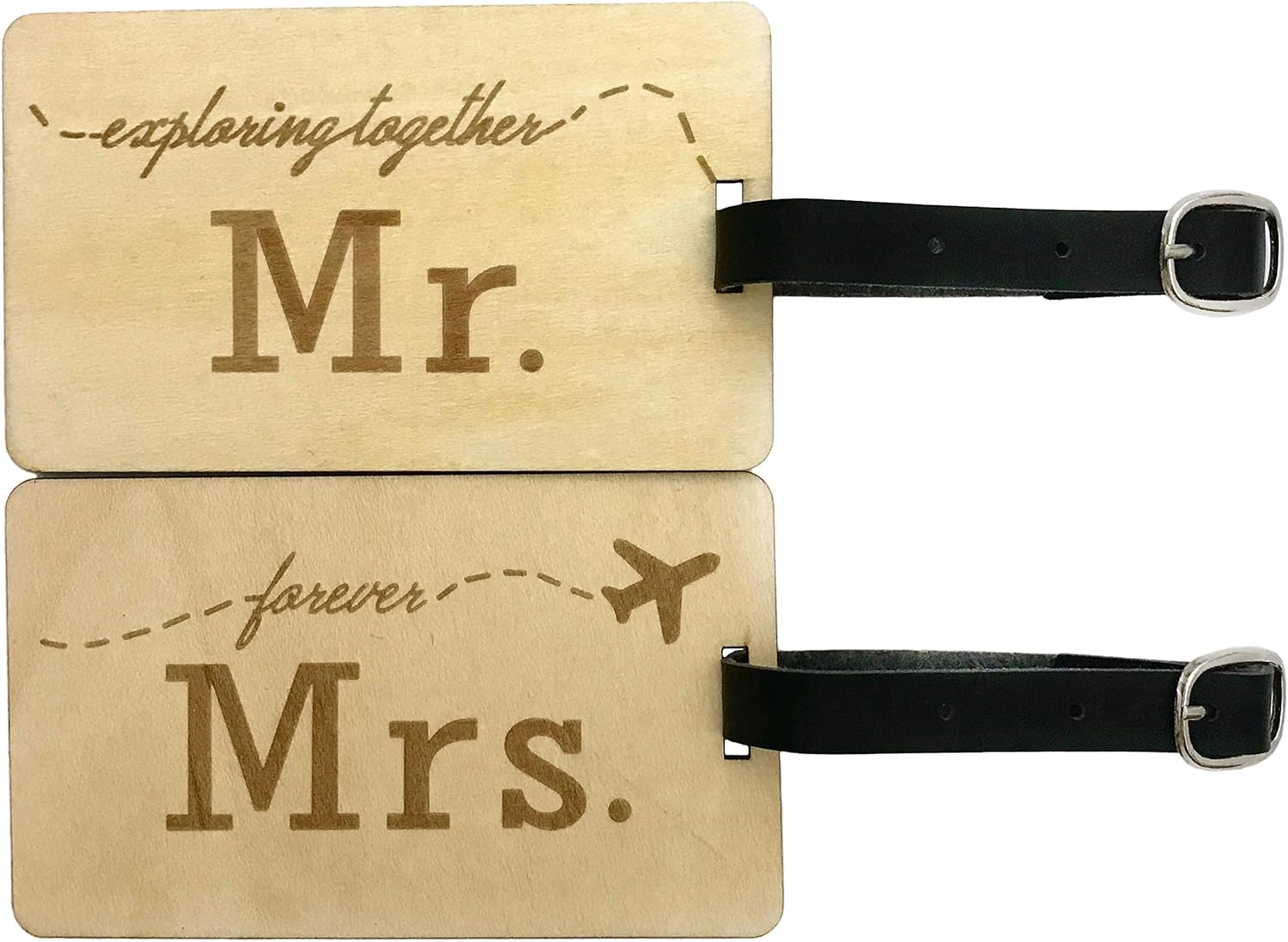 wooden luggage tags