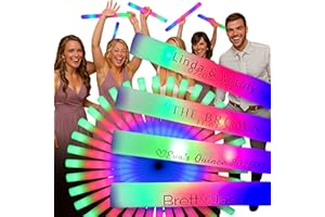 DESIGN PRO LAB Custom Foam Light Up Sticks Pack, Personalized LED Light Sticks For Any Occasion, Glow Sticks For Weddings, Birthday, Dance Floor Props, 3 Modes Flashing Glow Wands (10)