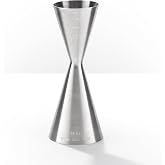Pi&ntilde;a Barware Slim Stainless Steel Commercial 2oz. / 1oz. Slim Style Measuring Jigger Bar Tool (Brushed Finish)