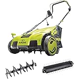 Sun Joe AJ805E 15-Inch 13-Amp Electric Dethatcher and Scarifier w/Removeable 13.2-Gal Collection Bag, 5-Position Height Adjus