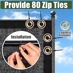 Black 4FT X 50FT Outdoor Privacy Screen Fence