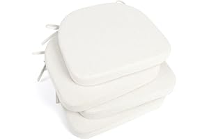 Tromlycs Dining Chair Cushions for Dining Kitchen Pads Set of 4 Room Seat Indoor U Shaped Non Slip with Ties 17 x 16 Inch Farmhouse Light Cream