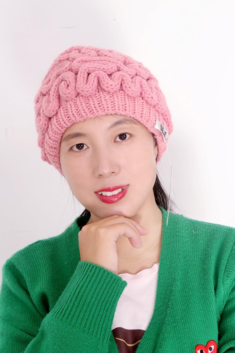 Creative Hand Made Knitted Brain Hat Unique Thinking Cap Winter Beanies for Men Women: Clothing