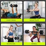Gallant 20Kg Adjustable Dumbbells Set 2 in 1 Barbell Home Gym Black view 7