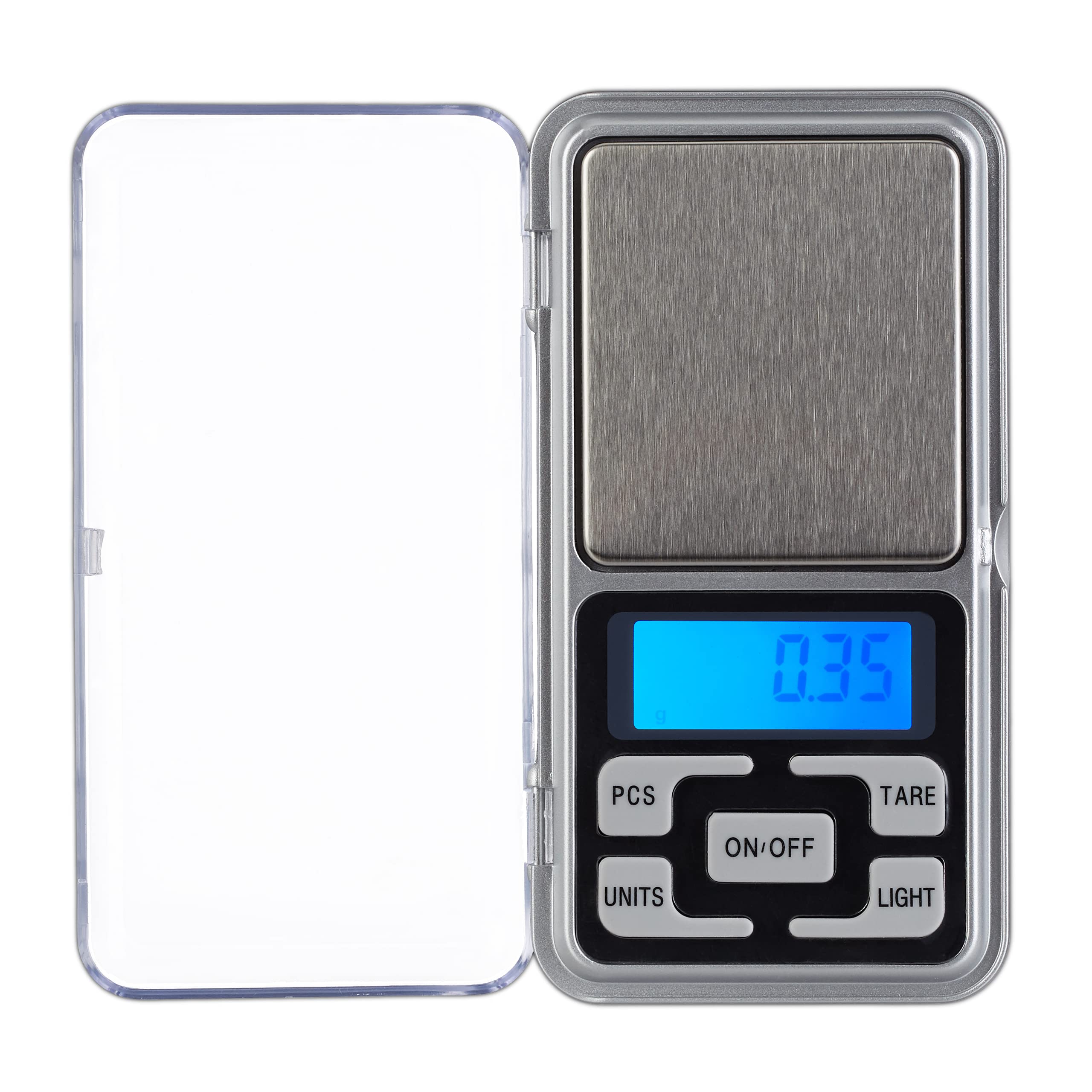 Relaxdays Digital 200g, 0.01 g Steps, Tare & Counting Features, Mini Jewellery Scales, Silver, Stainless steel, HxWxD app. 2.5 x 6.5 x 12 cm