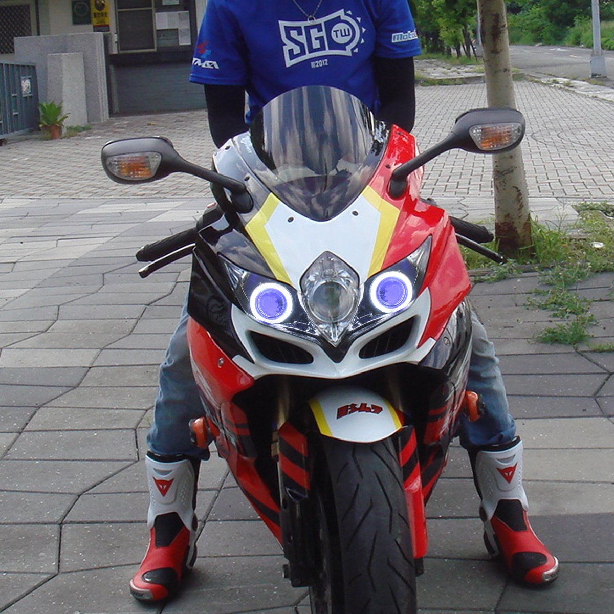 Amazon.com: KT LED Angel Eye Headlight Assembly for Suzuki GSXR750 GSX-R750  2008-2010 Blue Demon Eye: Automotive