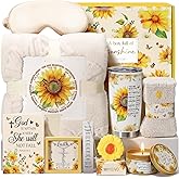 Christian Gifts for Women Faith, Religious Inspirational Sunflower Gifts for Women, Catholic Spiritual Gift Birthday Valentines Day Gift for Her Womens Mom Sister Friend Grandma Wife w/ Blanket