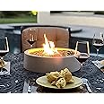 Fire Pit Bowl Tabletop Cast Stone 17-Inch, Outdoor Propane Portable Table Top Firepit Fireplace for Patio - Long-Burning, Saf