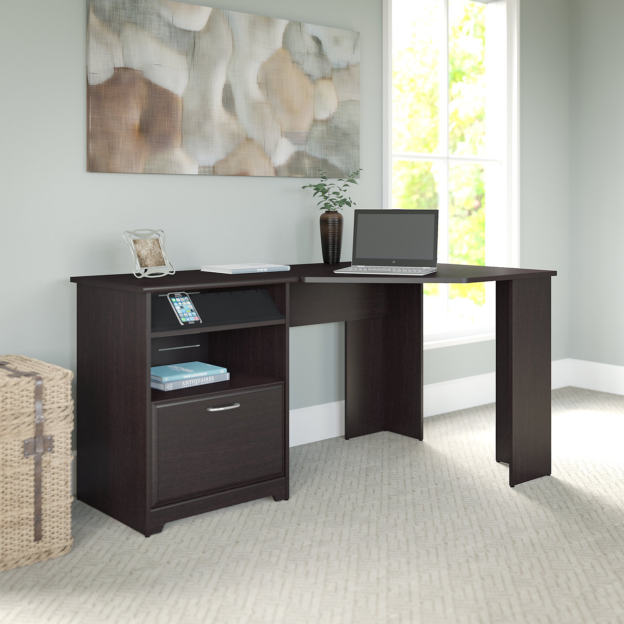 Bush Furniture Cabot Corner Desk In Espresso Oak on Galleon Philippines