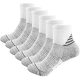 J.WMEET Women's Athletic Ankle Socks Quarter Cushioned Running Socks Hiking Performance Sport Cotton Socks 6 Pack