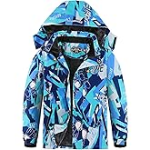 Boy's Ski Jackets Waterproof Winter Coat Fleece Windproof Snowboarding Jacket with Detachable Hood